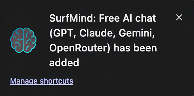 Select {bold} from the popup after install